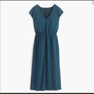 J. Crew perforated green drapey side-slit midi